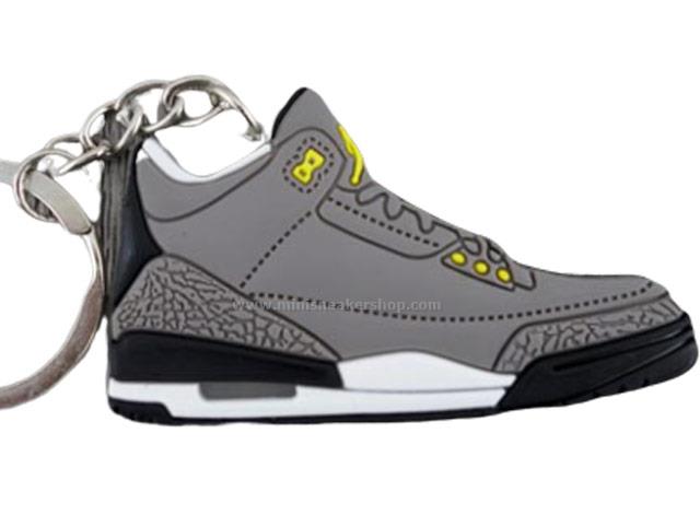 Flat Silicon AJ3 keychain - Cool Grey LS