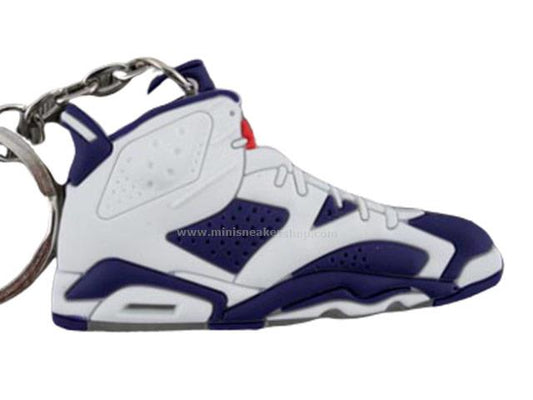Flat Silicon Sneaker Keychain AJ 6 - Oreo