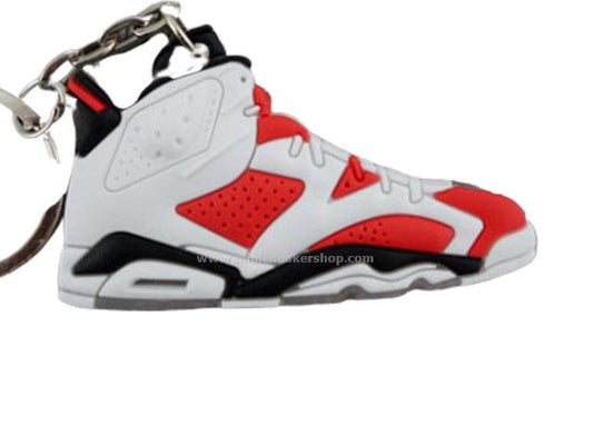 Flat Silicon Sneaker Keychain AJ 6 - Carmine
