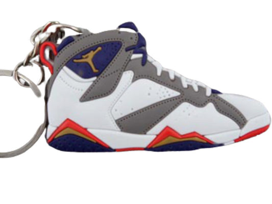 Flat Silicon Sneaker Keychain Jordan 7 - Olympics
