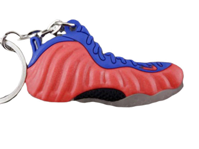Flat Silicon Sneaker Keychain Foamposite 1 - Peach Blue