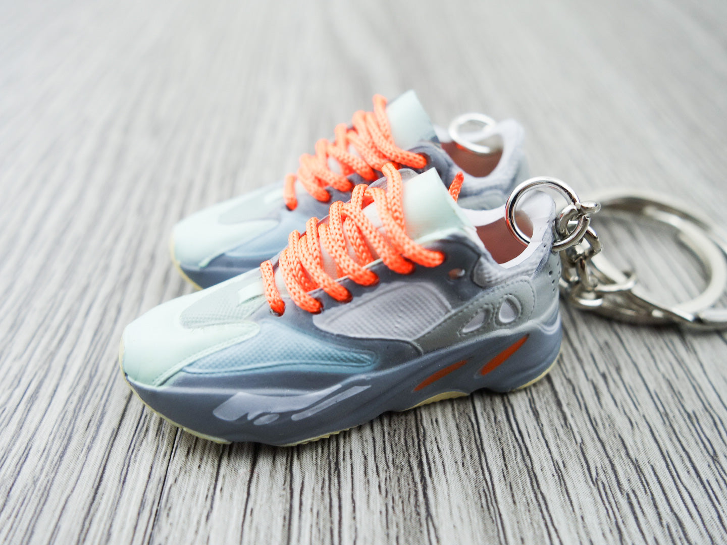 Mini Sneaker Keychains YZY 700 - Inertia with orange laces