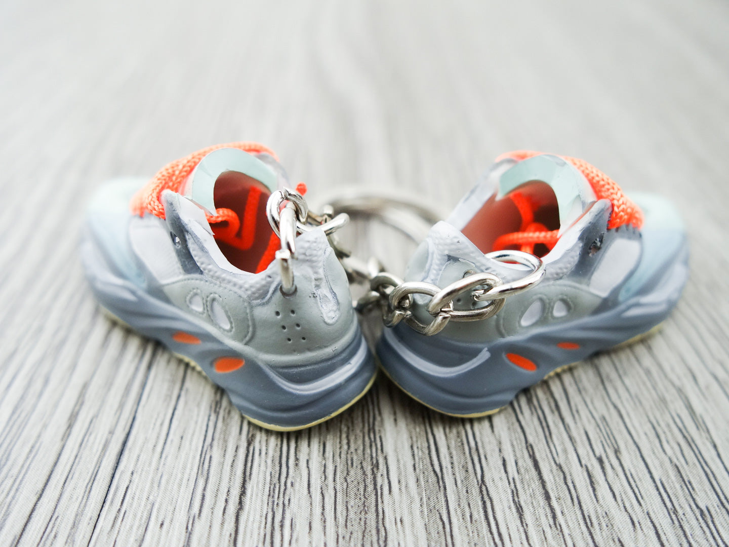 Mini Sneaker Keychains YZY  700 - Inertia with orange laces