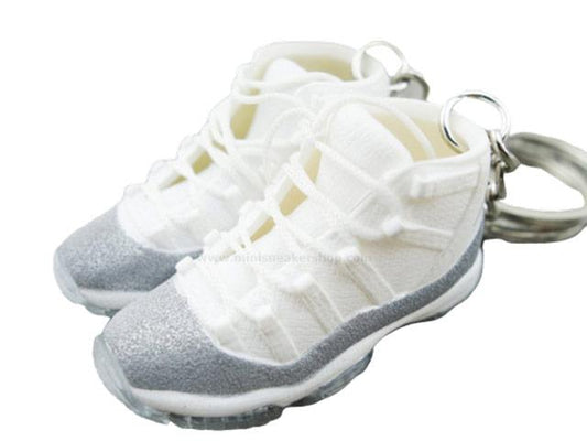 Mini 3D sneaker keychains AJ 11 - Metallic Silver