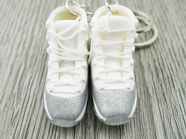 Mini 3D sneaker keychains AJ 11 - Metallic Silver