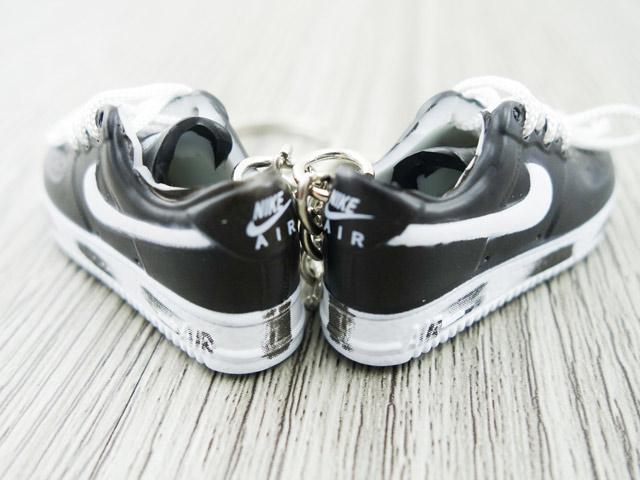 mini 3D sneaker keychains Air Force 1 x G-Dragon Black and white