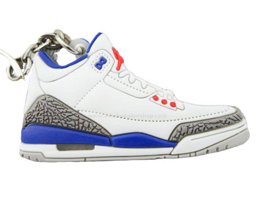 Flat Silicon AJ 3  keychain - OG True Blue