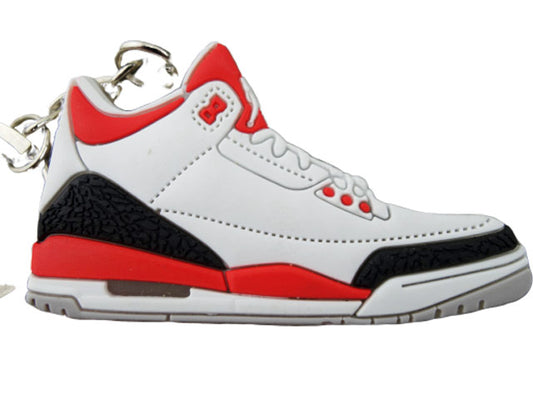 Flat Silicon AJ3 keychain -  Fire Red
