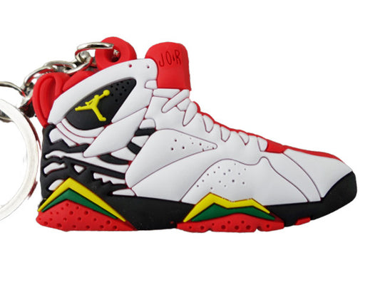 Flat Silicon Sneaker Keychain Jordan 7 - Zebra multi