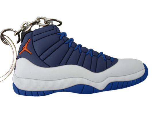 Flat Silicon Sneaker Keychain Jordan 11 - White Navy