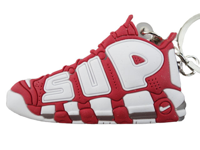 Flat Silicon Sneaker Keychain Nike Uptempo Burgundy SUP