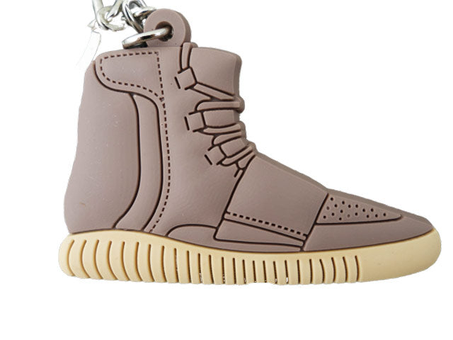 Flat Silicon Sneaker Keychain YZY Beige