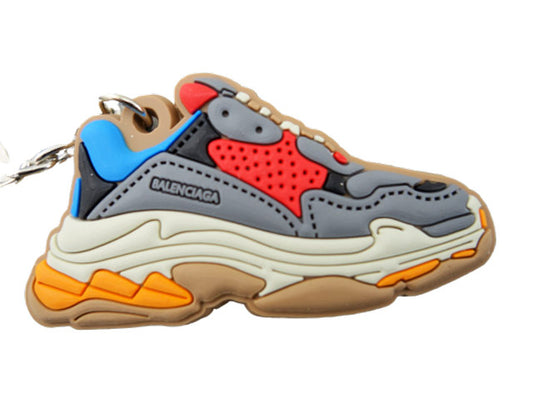 Flat Silicon keychain - Balenciaga triple S inspired - Blue Red OG