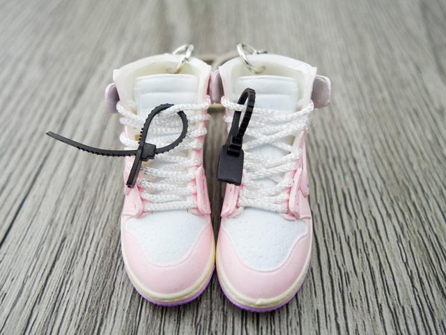 Mini sneaker keychain 3D Air Jordan 1 OW - PINK unreleased