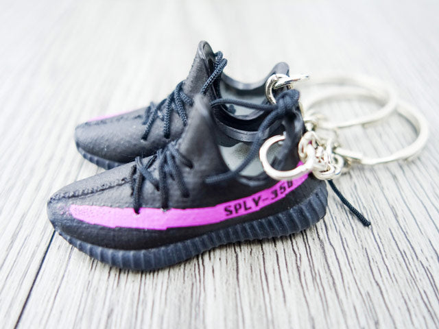 Mini Sneaker Keychains YZY - Black/ Pink