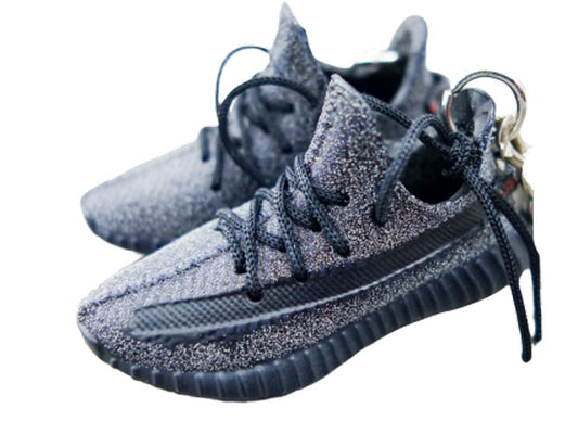 Mini Sneaker Keychains YZY  - Static Black Reflective