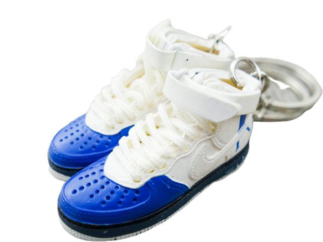 Mini sneaker keychain Air Force 1 Rasheed Wallace Blue and White