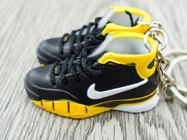 Mini sneaker keychain 3D Kobe 1 Protro Think 16 Black and Yellow