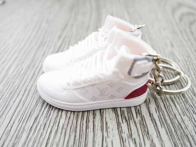 Mini sneaker keychain 3D LV - White