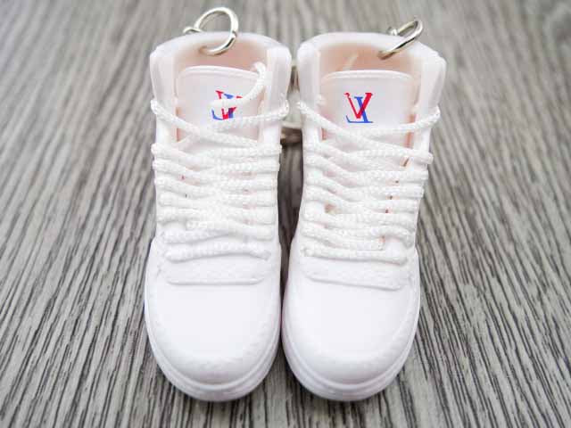 Mini sneaker keychain 3D LV - White