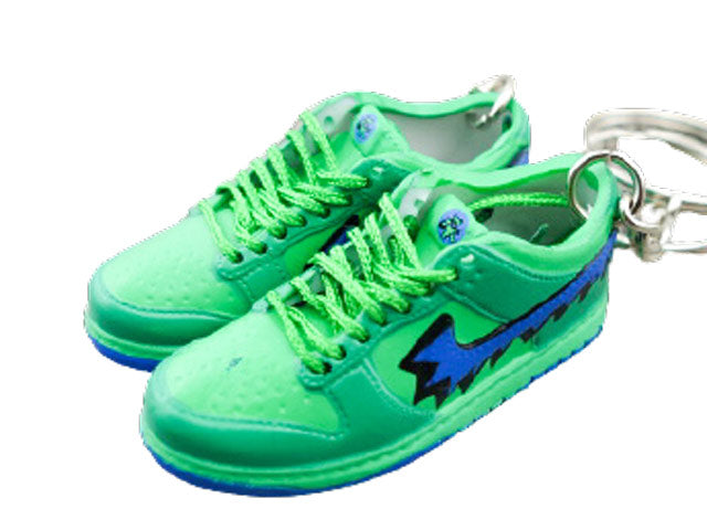 Mini sneaker keychain 3D Dunk SB low Grateful Dead Green