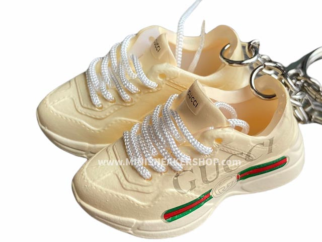 Mini Sneaker Keychains Gucci Beige