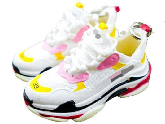 Mini Sneaker Keychains BLCGA Triple S - White Pink Red