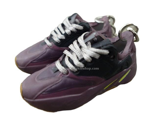 Mini Sneaker Keychains YZY  700 - MAUVE with white laces