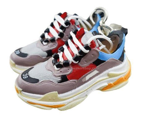 Mini Sneaker Keychains BLCGA Triple S - Blue Grey Red Yellow