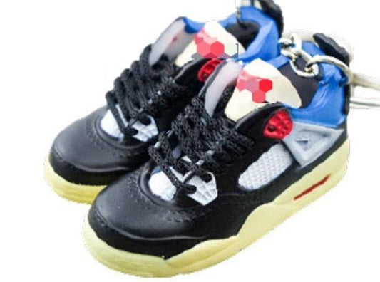 Mini sneaker keychain 3D AJ 4 Union - Off Noir