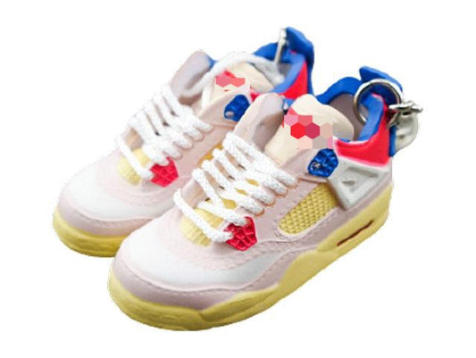 Mini sneaker keychain 3D AJ 4 Union - Guava Ice