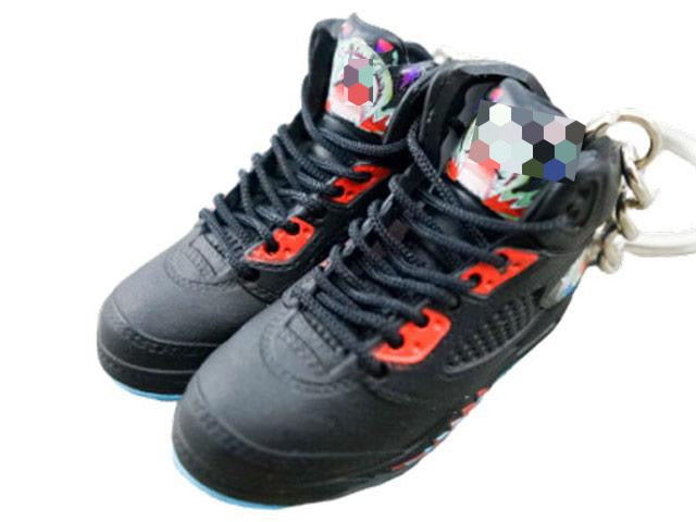 Mini Sneaker Keychains AJ 5 - Multi Black Red