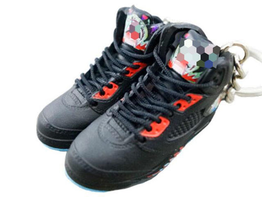 Mini Sneaker Keychains AJ 5 - Multi Black Red