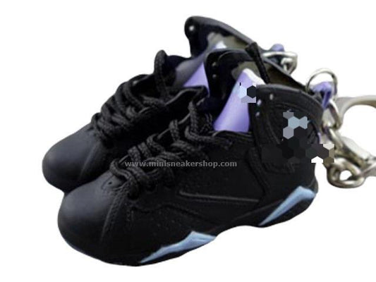 Mini Sneaker Keychains AJ 7 - Black Chambray - Light Graphite Retro (2006)