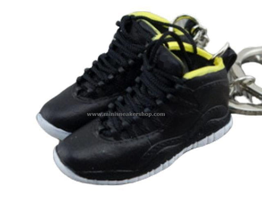 Mini Sneaker Keychains AJ 10 - Black/Yellow