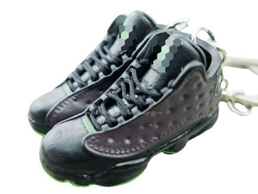 Mini 3D sneaker keychains AJ 13 - Black Green