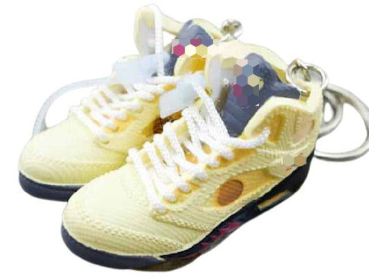 Mini sneaker keychain 3D AJ 5 OW - SAIL