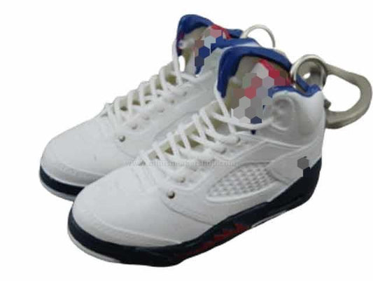 Mini Sneaker Keychains AJ 5 - White blue black