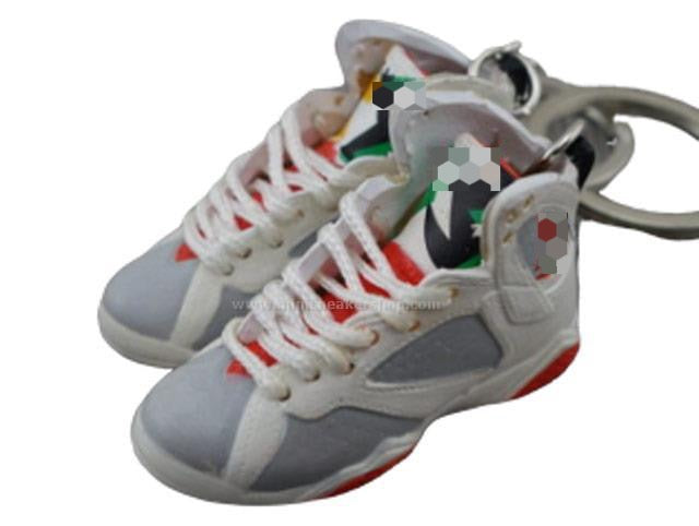 Mini Sneaker Keychains AJ 7 White Orange