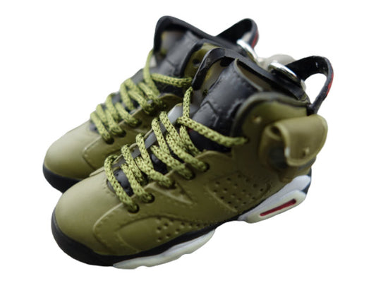 Mini sneaker keychain 3D AJ6 x TS - Mid Olive