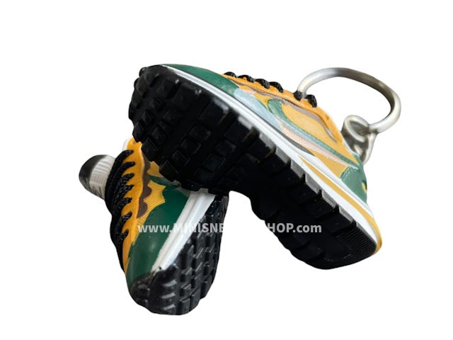 Mini 3D sneaker keychains Nike VaporWaffle Sacai - Tour Yellow Stadium Green