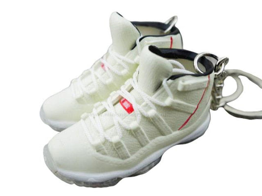 Mini 3D sneaker keychains AJ 11 - Beige Red