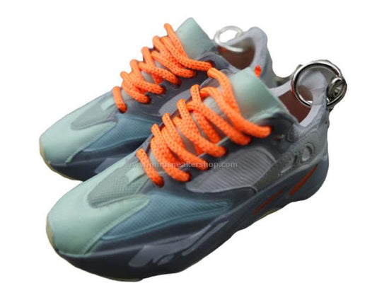 Mini Sneaker Keychains YZY  700 - Inertia with orange laces