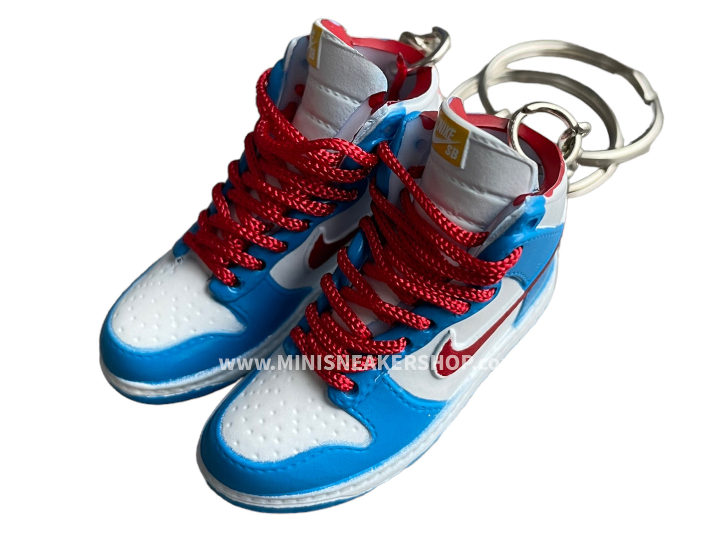 Mini sneaker keychain 3D Dunk - Blue Red White