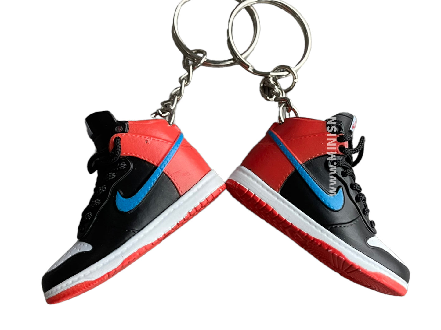 Mini sneaker keychain 3D Dunk - Red Blue