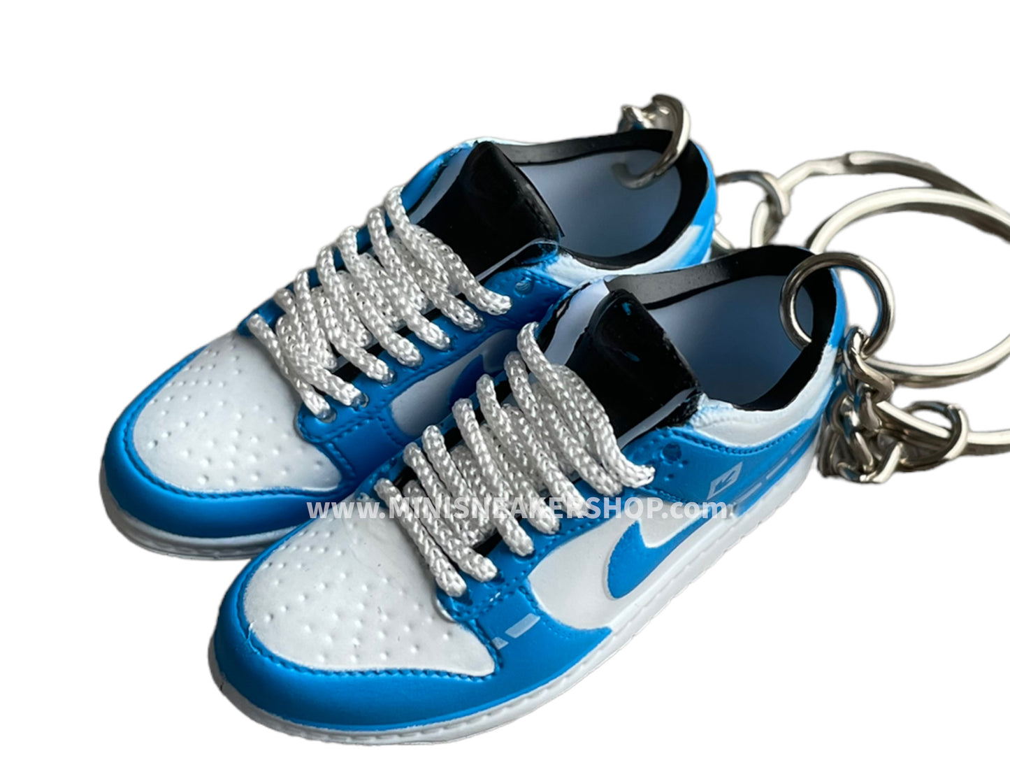 Mini sneaker keychain 3D Dunk - Caution Blue