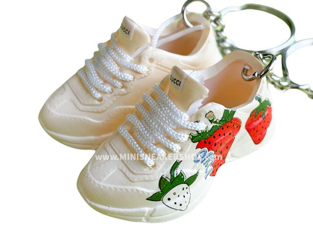 Mini Sneaker Keychains Gucci Strawberry