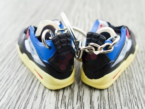 Mini sneaker keychain 3D AJ 4 Union - Off Noir