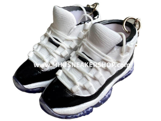 Mini 3D sneaker keychains  AJ 11 OG White/Black-Dark Concord