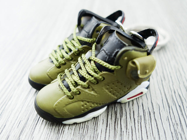 Mini sneaker keychain 3D AJ6 x TS - Mid Olive